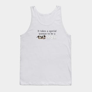 It takes a special woman to be a cat mom - black and white cat oil painting word art Tank Top